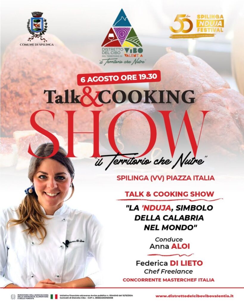 La locandina dell'evento del Distretto del cibo vibonese in occasione dello 'nduja festival di Spilinga