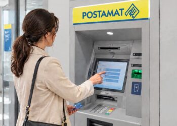 Un Atm Postamat, un bancomat di Poste italiane