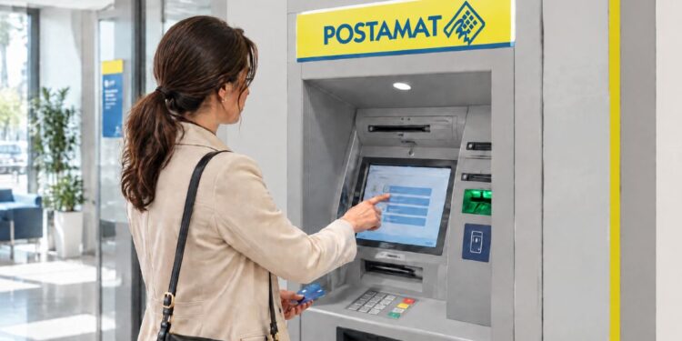 Un Atm Postamat, un bancomat di Poste italiane