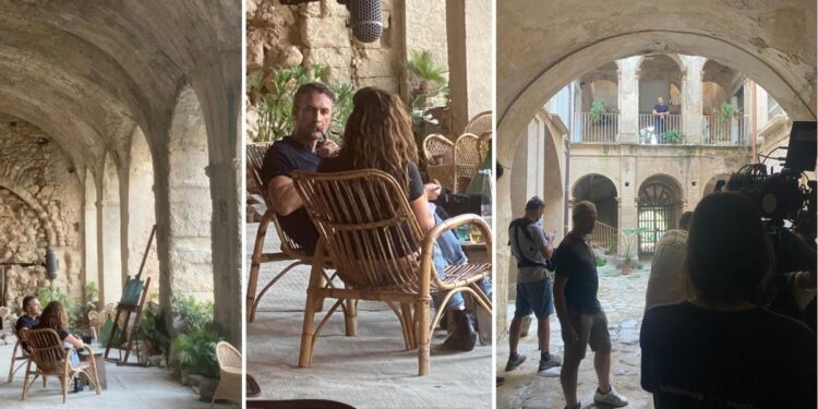 Gli Archi di Tropea, dove si sta girando il documentario sull'attore Raf Vallone che vede la partecipazione di Raoul Bova