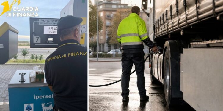 La Guardia di finanza intervenuta in un distributore di carburanti a Crotone, in Calabria