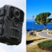 Una fototrappola e a destra uno scorcio di San Nicola Arcella