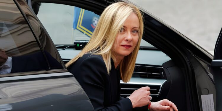 La premier Giorgia Meloni, presidente del Consiglio in Italia