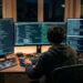 Un hacker al lavoro su dei computer