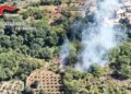 Le immagini riprese dal drone dell'incendio appiccato a Curinga