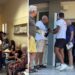 Gente in attesa al laboratorio analisi dell'ospedale di Tropea