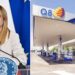 La presidente del consiglio Giorgia Meloni e un distributore Q8