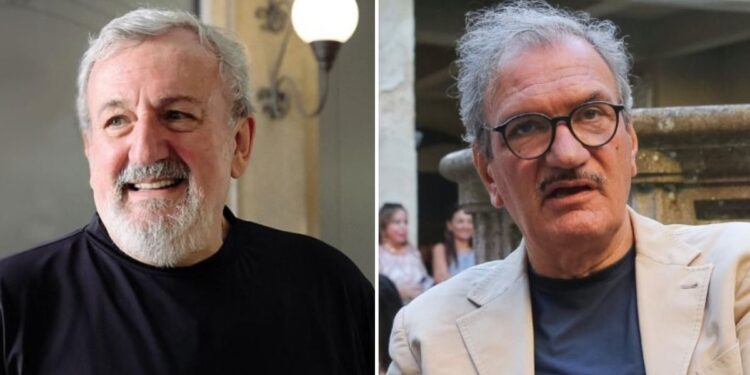 Michele Emiliano, magistrato ed ex presidente della Regione Puglia, e il sindaco di Vibo Valentia, Enzo Romeo