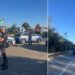La protesta dei lavoratori del comparto agricolo con i trattori a Crotone, in Calabria