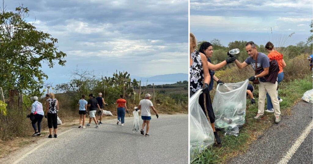 I volontari impegnati nella giornata ecologica a Zaccanopoli