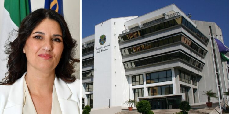 Daniela Iiriti di Fratelli d'Italia e la sede del consiglio regionale della Calabria