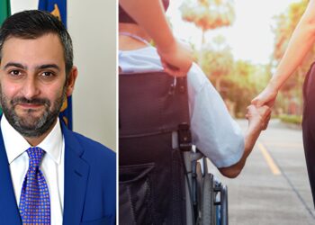 Angelo Brutto, consigliere di Fratelli d'Italia alla Regione Calabria, un caregiver che assiste una persona disabile
