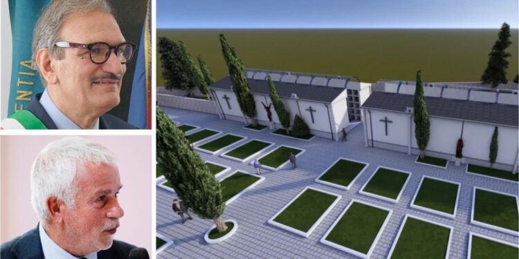 Il progetto di ampliamento del cimitero di Vena Superiore, il sindaco Enzo Romeo e l'assessore Salvatore Monteleone