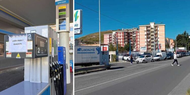 Esaurite le scorte di benzina e diesel in alcune zone della Calabria. Lunghe code ai distributori