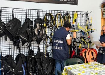 Il controllo di un diving center in Calabria ad opera della Guardia di finanza