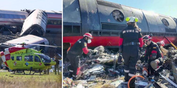 Il drammatico incidente fra due treni avvenuto in Spagna