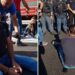 Un manifestante in lacrime sullo svincolo della A2 a Pizzo, in Calabria