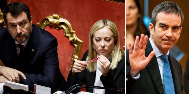 Matteo Salvini, Giorgia Meloni e Roberto Occhiuto