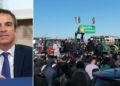 Roberto Occhiuto e gli agricoltori in protesta nel Crotonese