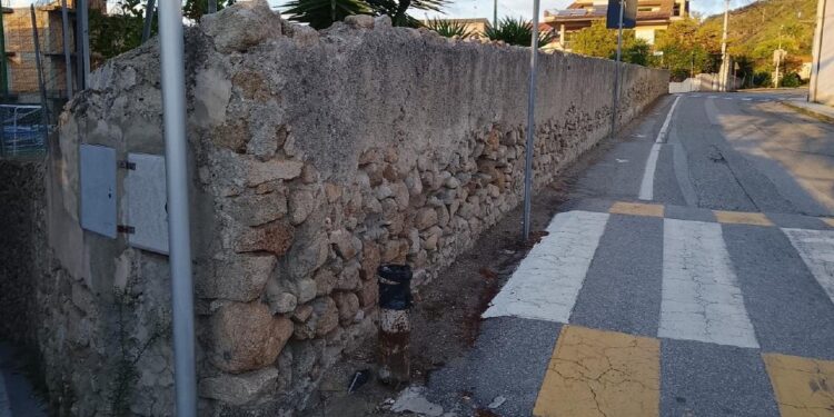 Una immagine del cosiddetto “Muro della Pigna”