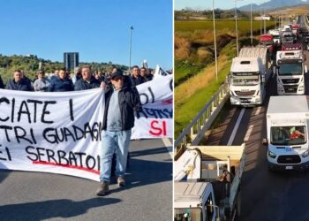 La protesta di agricoltori e autotrasportatori in Calabria