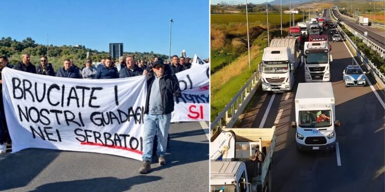 La protesta di agricoltori e autotrasportatori in Calabria