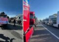 La protesta degli autotrasportatori allo svincolo A2 di Sant'Onofrio, Vibo Valentia