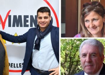 Domenico Santoro insieme a Riccardo Tucci. A destra Luisa Santoro e Michele Furci