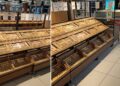 Scaffali vuoti in un supermercato a Vibo Valentia