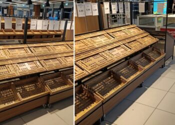 Scaffali vuoti in un supermercato a Vibo Valentia